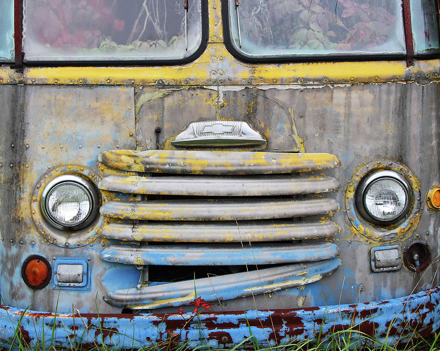 The Old Grungy Truck That Looks Like A Face Photograph by Allen Beatty