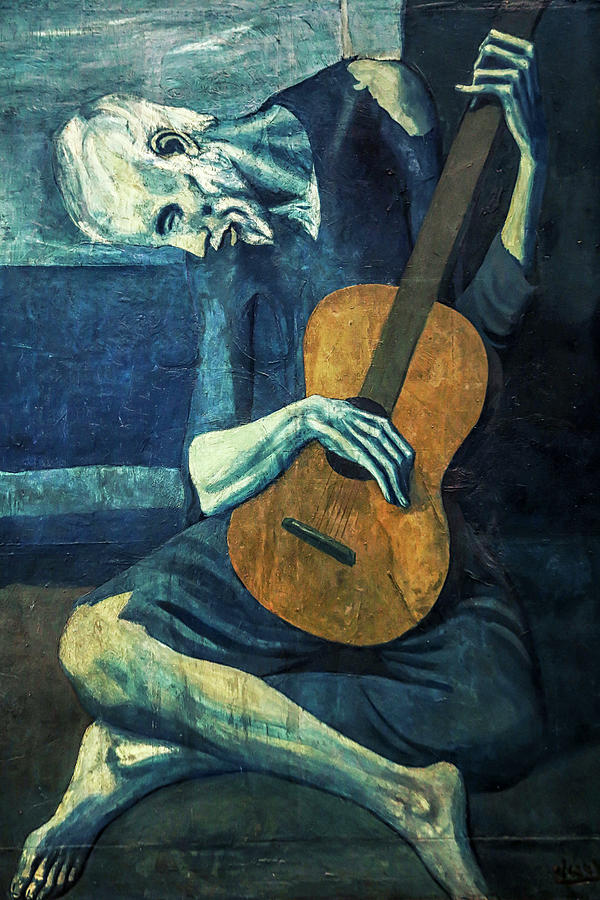 The Old Guitarist by Pablo Picasso Painting by Pablo Picasso