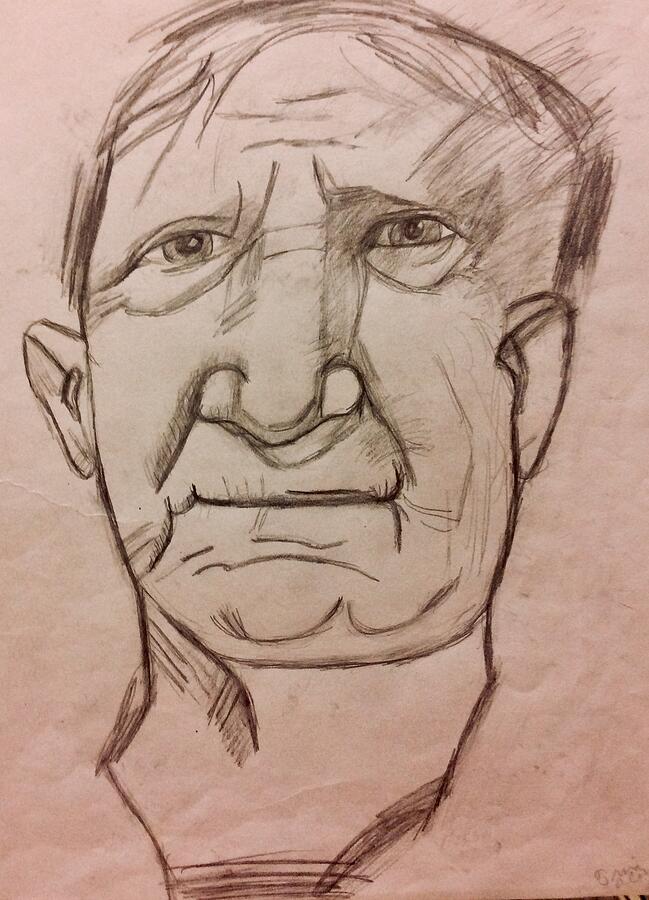 Portrait Drawing - The Old Man by Trina Aleman