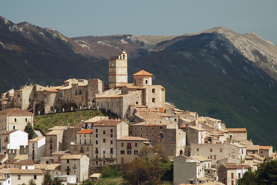 The old, medieval village of Castel del Monte, Italy (Abruzzo) Photograph by Jacquesvandinteren