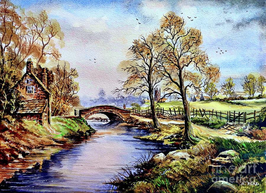 The Old Mill Path Edit 2 Painting