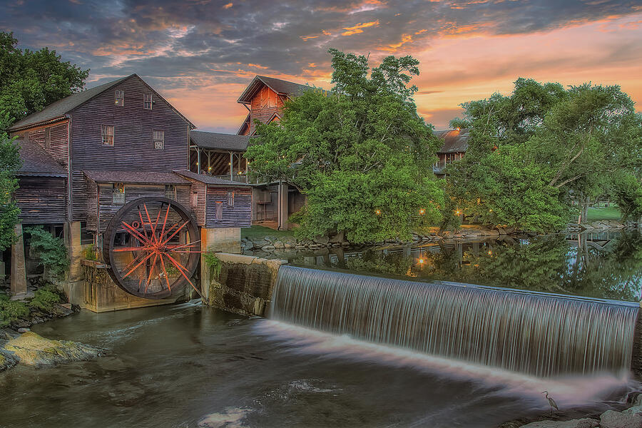 The Old Mill with Heron Photograph by Steve Rich - Fine Art America