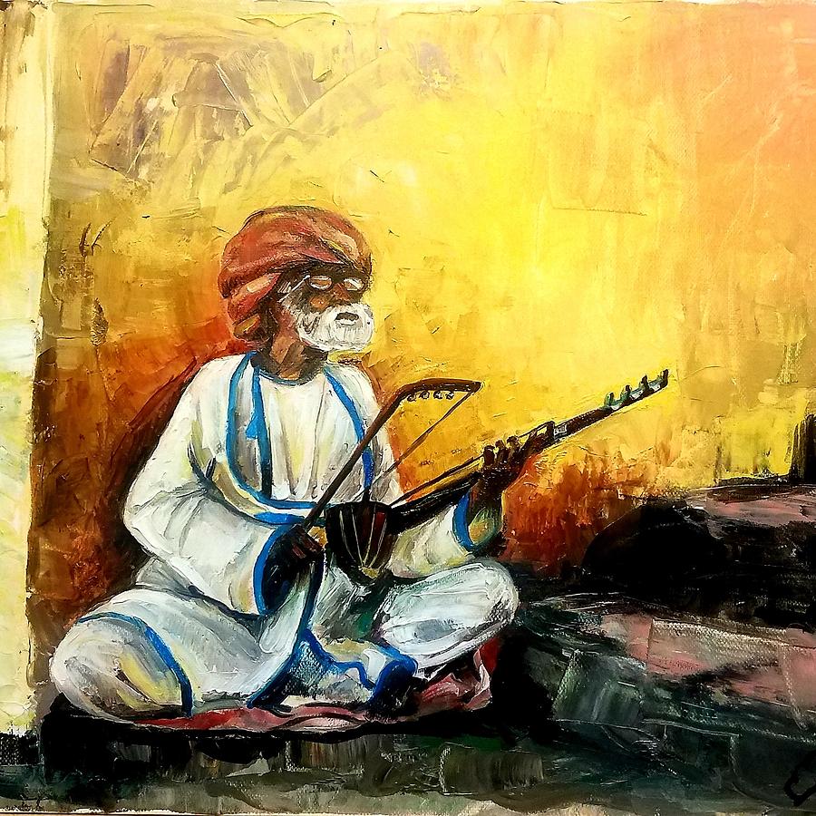 The old musician Painting by Leila Karajaeva-ibragimova - Fine Art America