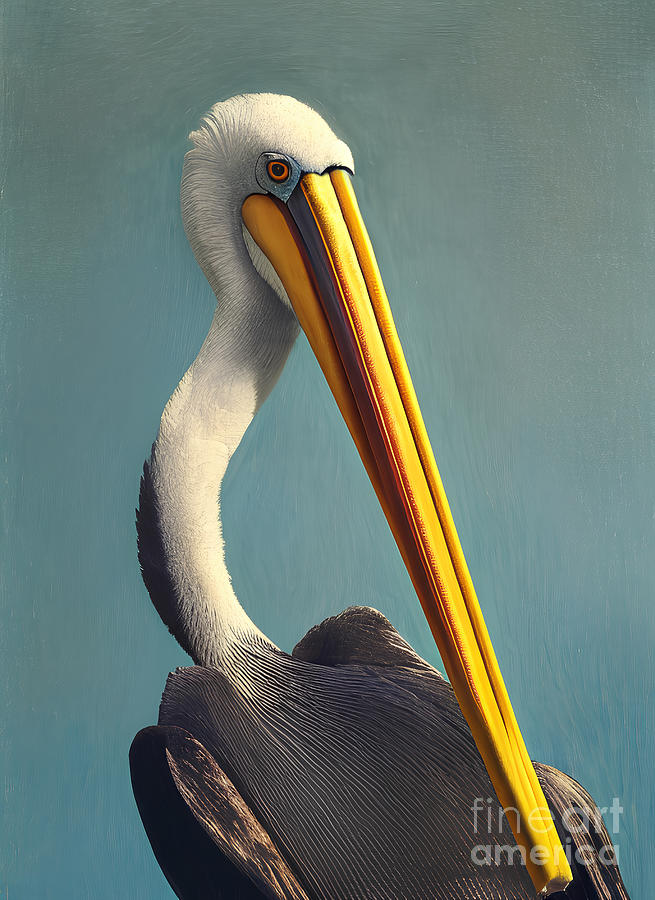 The old pelican blue Digital Art by Sen Tinel - Fine Art America