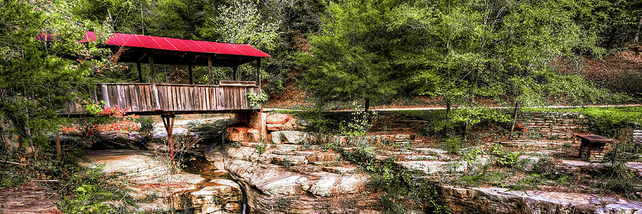 The Old Ponca Arkansas Covered Bridge Circa 2010 Panorama Photograph