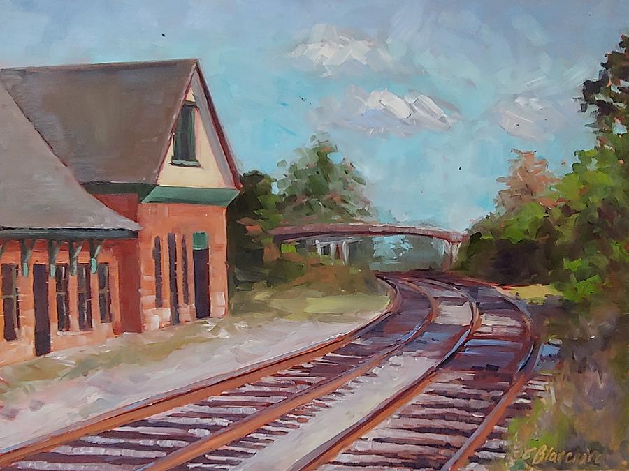 The Old Railroad Station Painting by Elizabeth Blanchard | Pixels