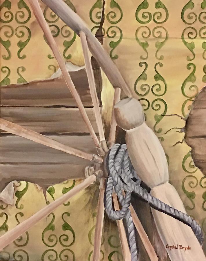 The Old Spinning Wheel Painting By Crystal Bryde Pixels   The Old Spinning Wheel Crystal Bryde 