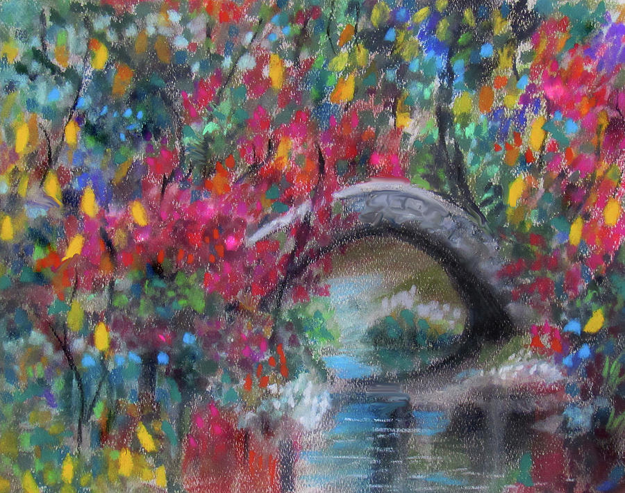 The Old Stone Bridge Painting by Jean Batzell Fitzgerald