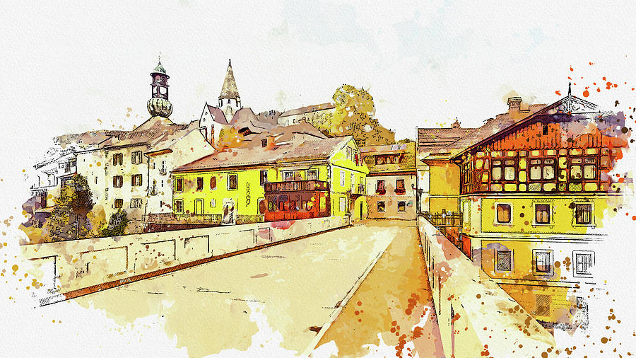 the old town of Murek Murau, ca 2021by Ahmet Asar Asar Studios  Painting by Celestial Images
