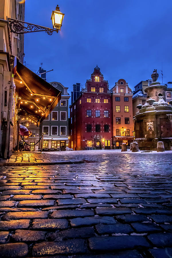 Architecture Photograph - The Old Town Winter Night I by Nicklas Gustafsson