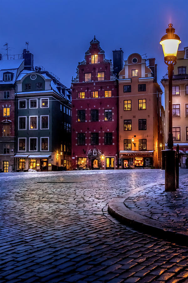 Architecture Photograph - The Old Town Winter Night II by Nicklas Gustafsson