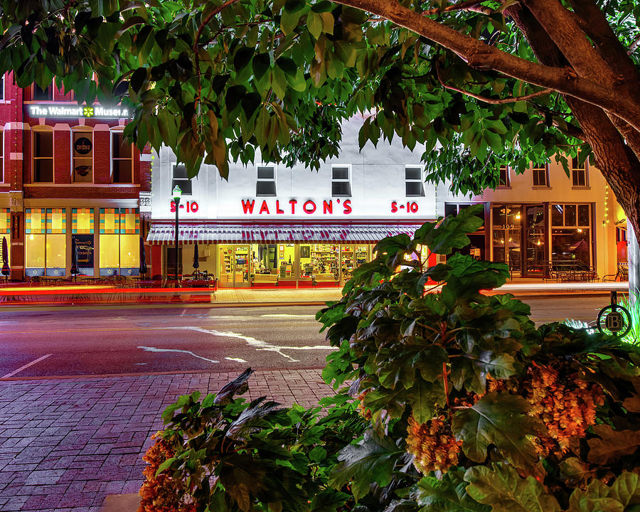Skyline Photograph - The Old Walton 5-10 On the Bentonville Square by Gregory Ballos