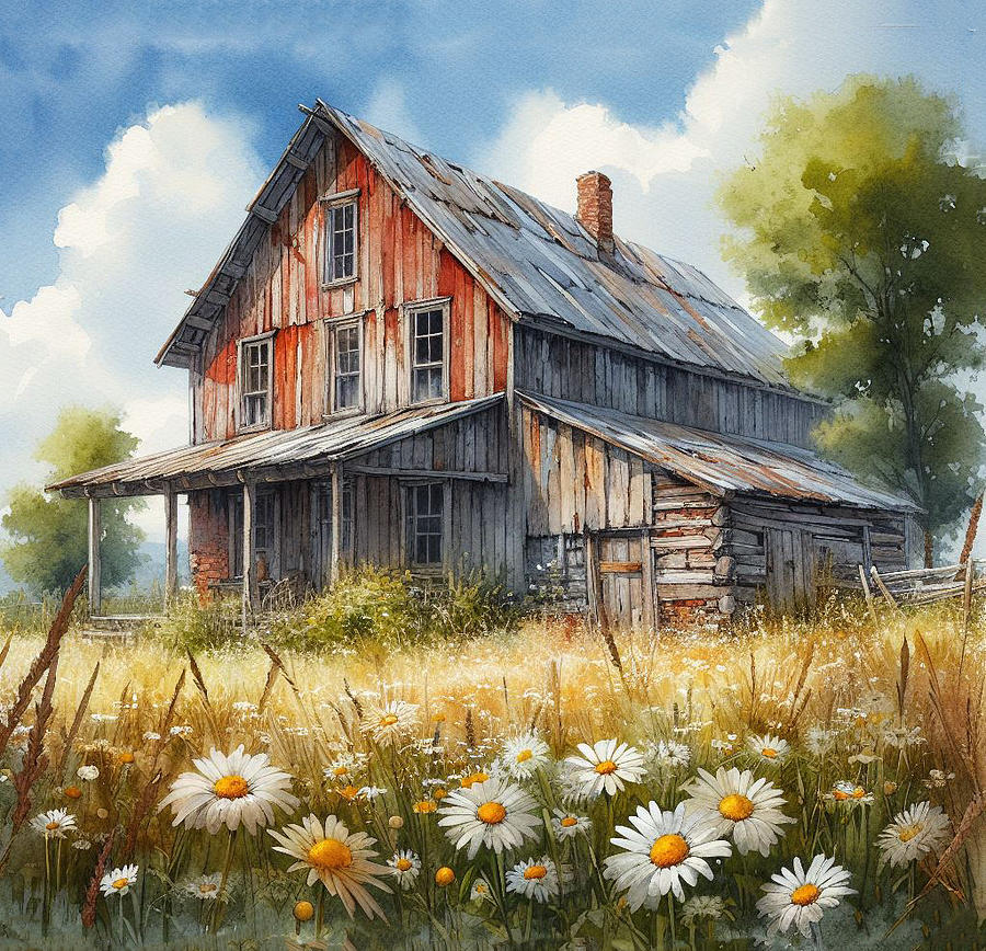 The Olde Homestead Digital Art by Kim Hojnacki - Fine Art America