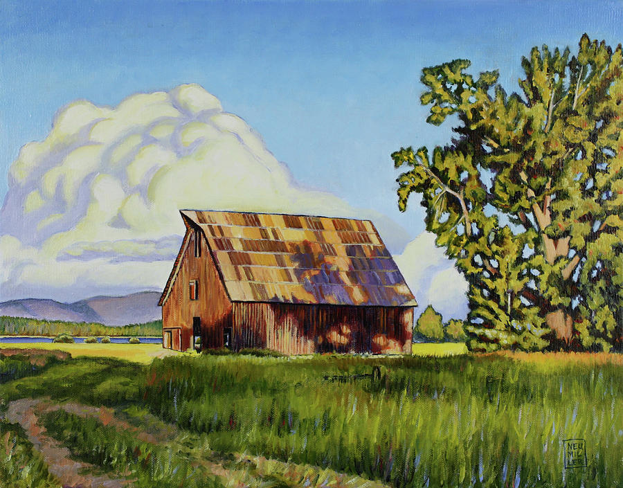 The Olsen Barn, Chester CA Painting by Stacey Neumiller