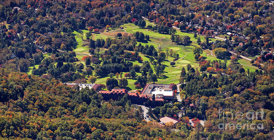 The Omni Grove Park Inn and Golf Course Aerial View Photograph by David Oppenheimer