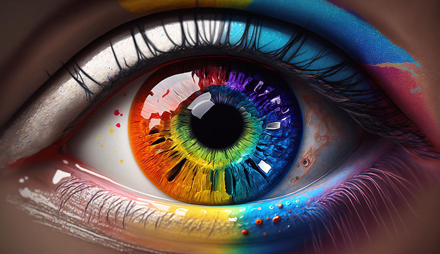 The One Eye Love Spectrum Rainbow Version 1 Digital Art By Jim Brey