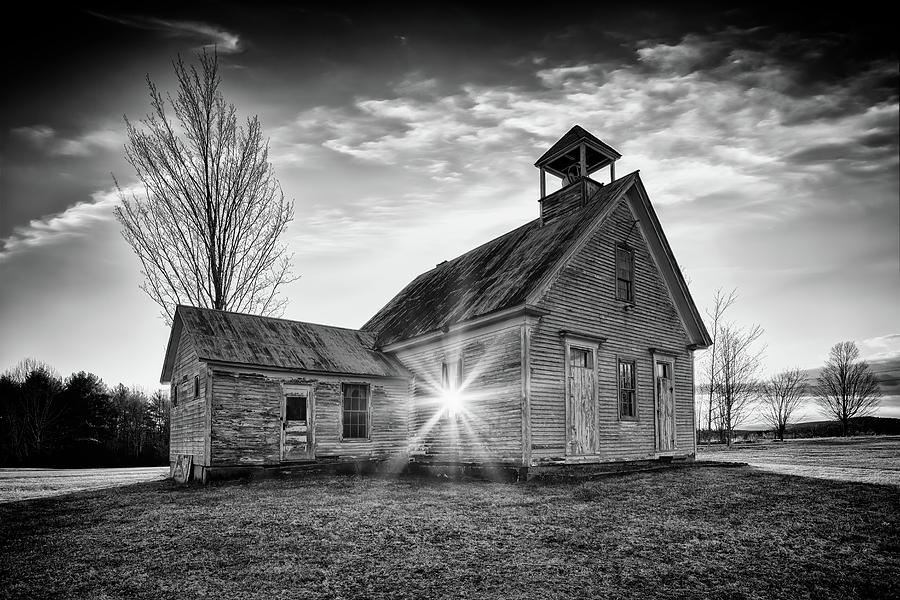 schoolhouse black and white