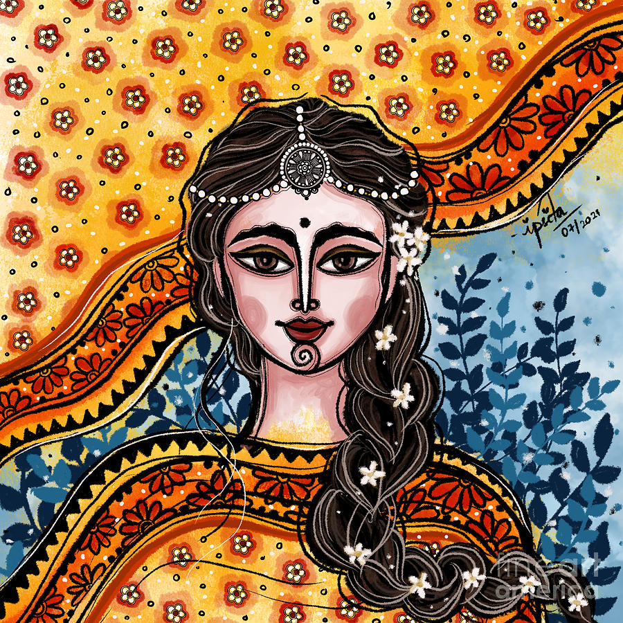 The one with yellow Chunari Digital Art by Ipsita Priyadarshinee - Fine ...