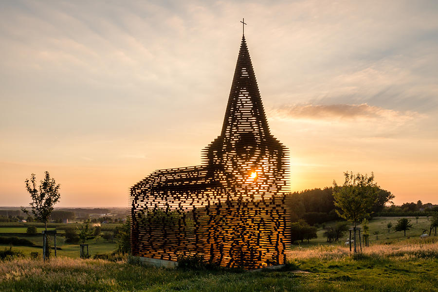 The open and transparent church of Borgloon Photograph by Frans Sellies