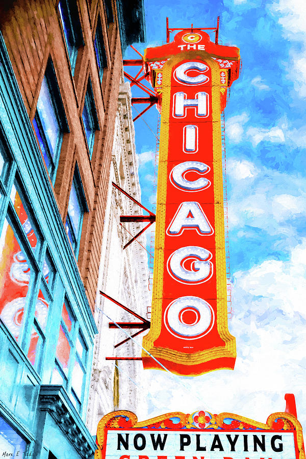 The Opulent Chicago Theatre Mixed Media by Mark E Tisdale