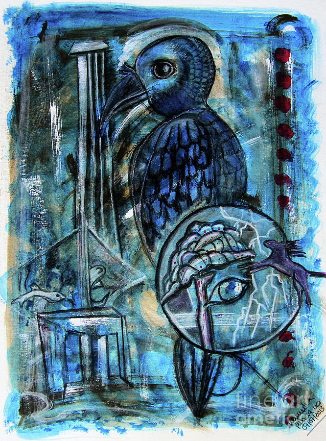 Bird Painting - The Oracle II by Mimulux Patricia No