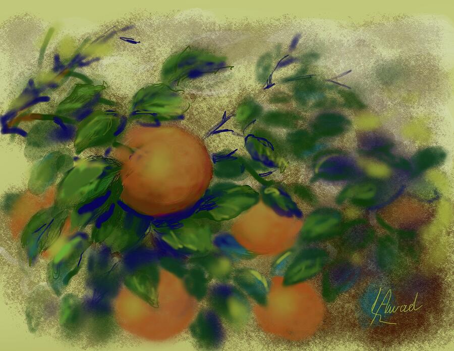 The orange is ripped  Digital Art by Laila Awad Jamaleldin