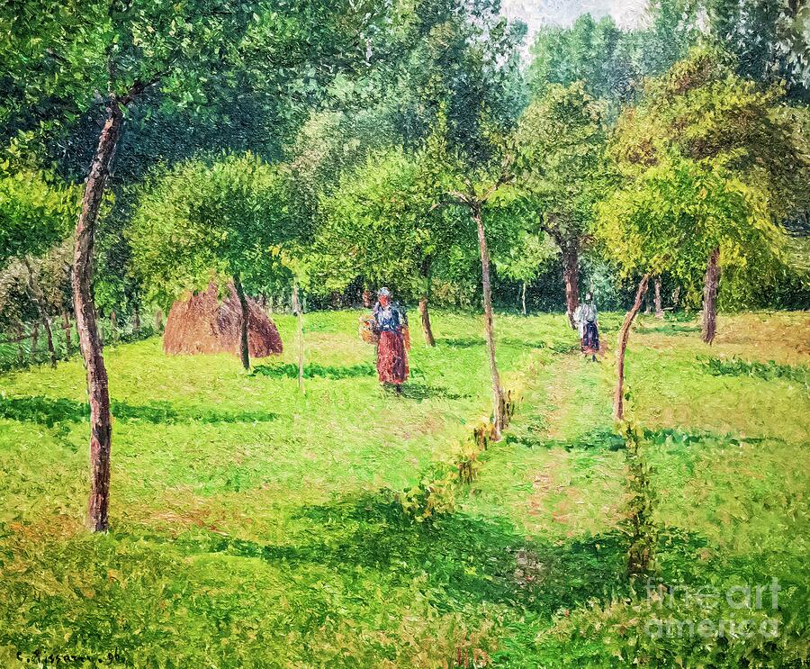 The Orchard at Eragny by Camille Pissarro 1896 Painting by Camille Pissarro