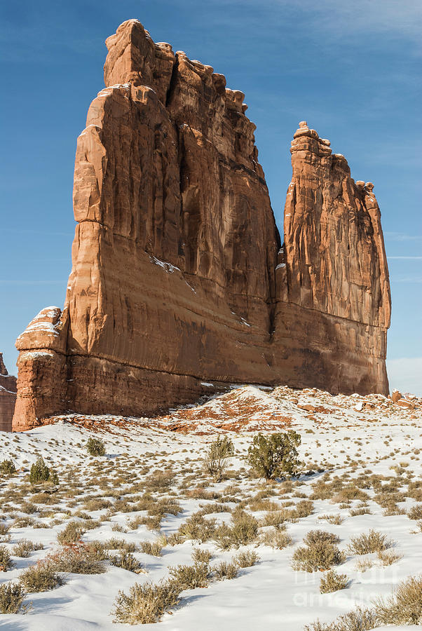 Arches National Park Photograph - The Organ at Courthouse Towers in Winter 2 by John Arnaldi