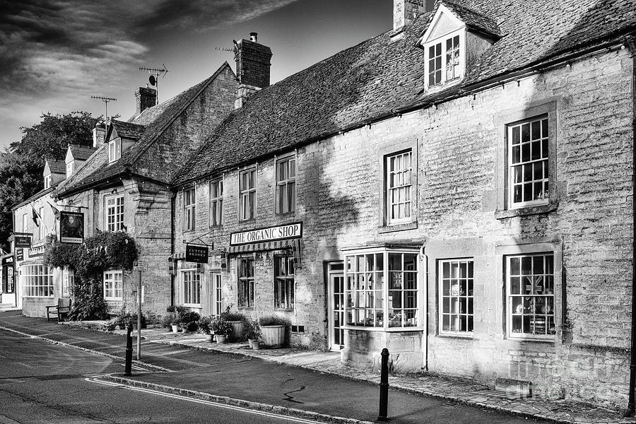 The Organic Shop Stow On the Wold Monochrome Photograph by Tim Gainey