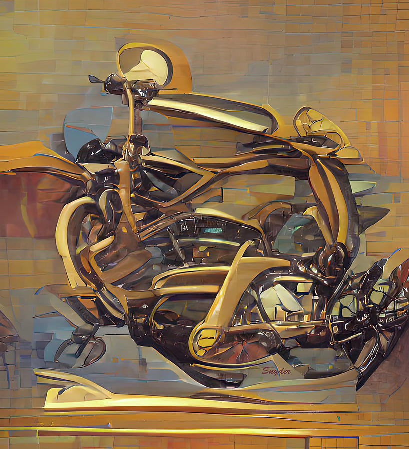 The Original Steampunk Motorcycle 1885 AI Digital Art by Floyd Snyder