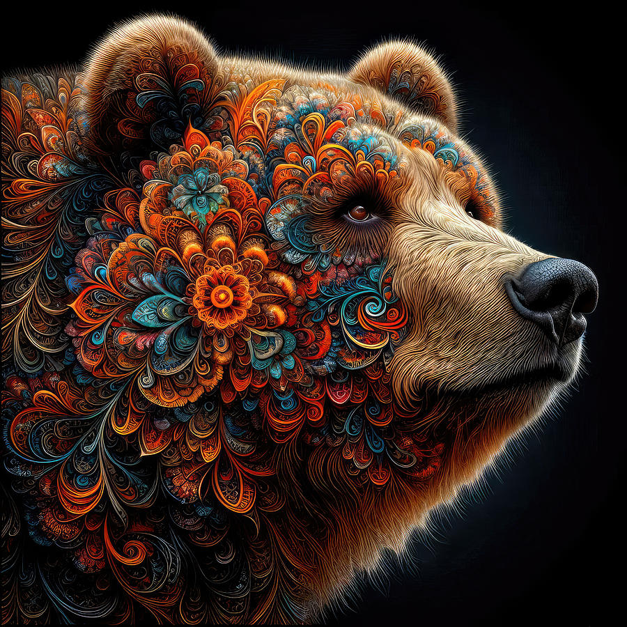 The Ornate Essence of the Grizzly Digital Art by Bill and Linda Tiepelman