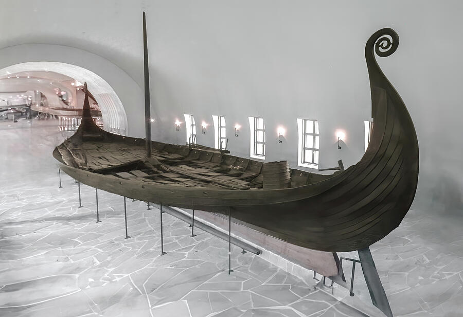 Boat Photograph - The Oslo Viking Ship Oseberg  by Norma Brandsberg