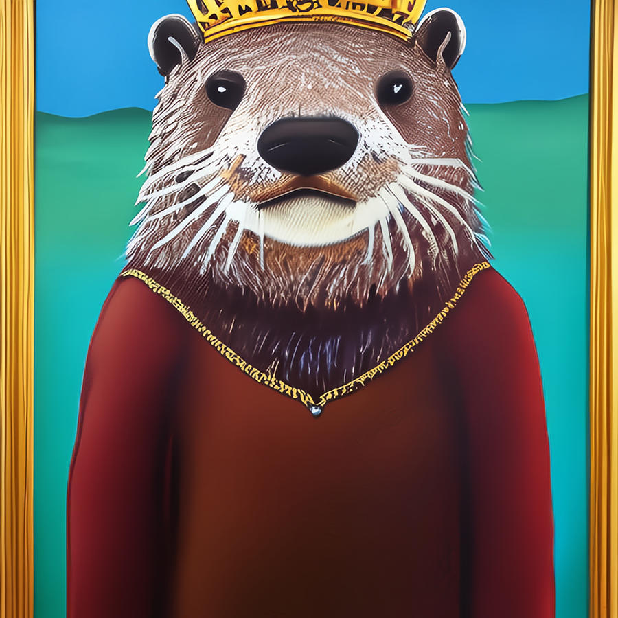 The Otter King Painting by Caleb Ongoro - Fine Art America