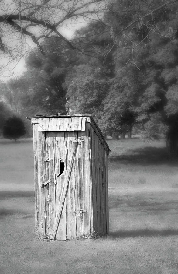 The Outhouse BW Photograph by Bob Pardue