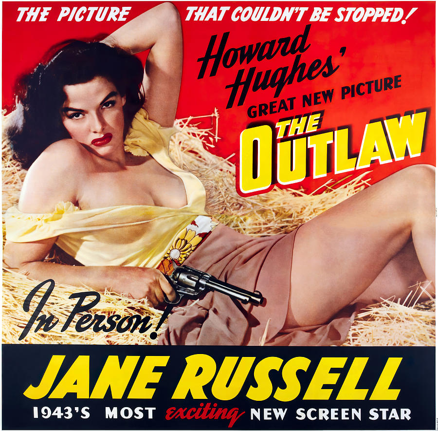 Vintage Mixed Media - The Outlaw, with Jane Russell, 1943 #2 by Movie World Posters