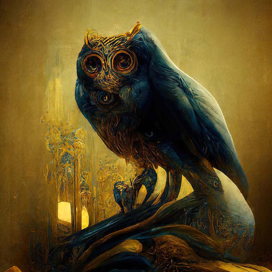 The Owl, 02 Painting by AM FineArtPrints