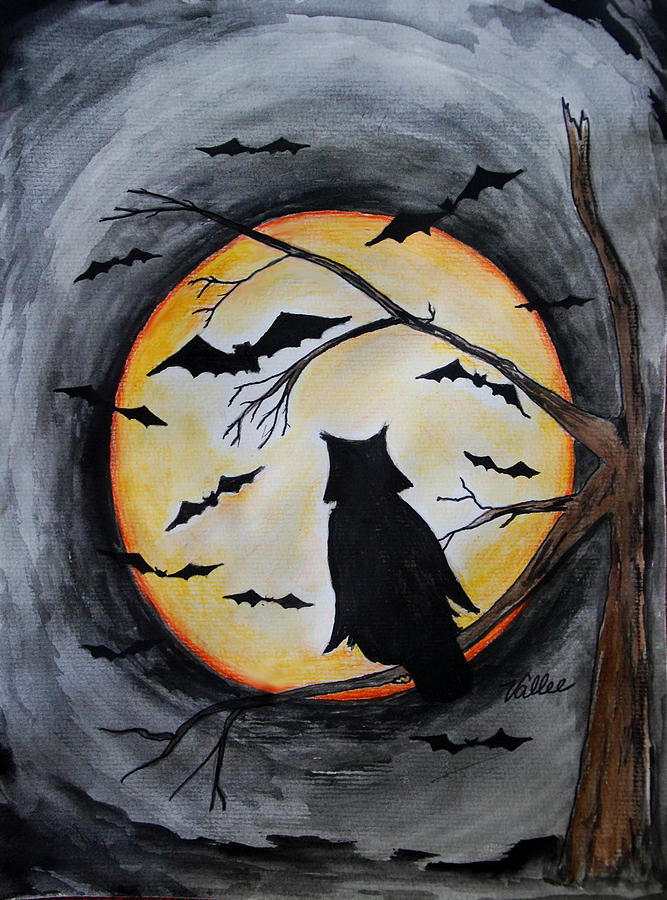 The Owl and The Bats Painting by Vallee Johnson