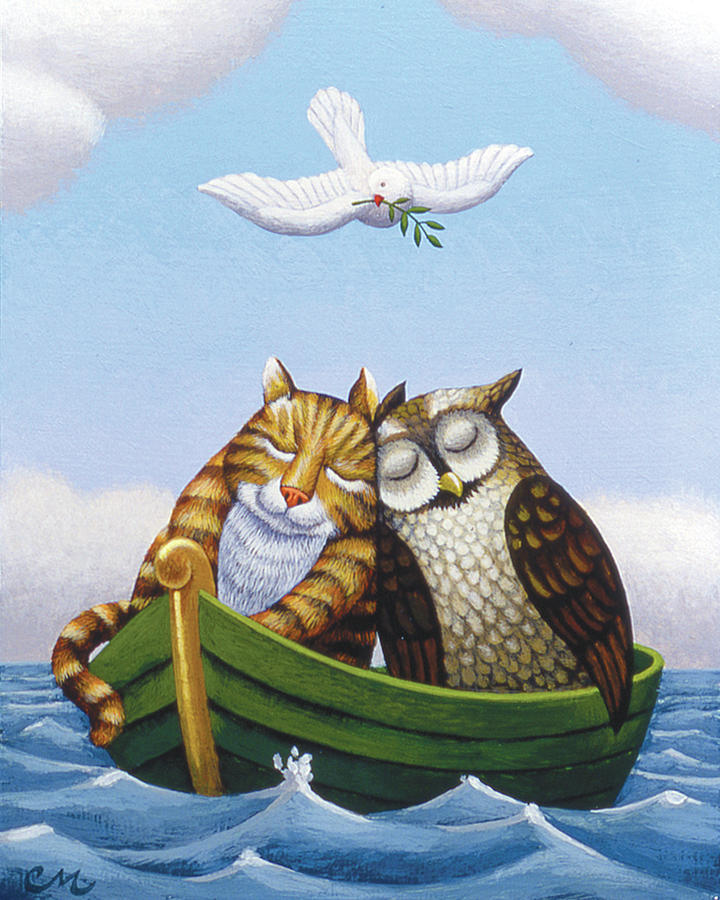 The Owl and the Pussycat Painting by Chris Miles