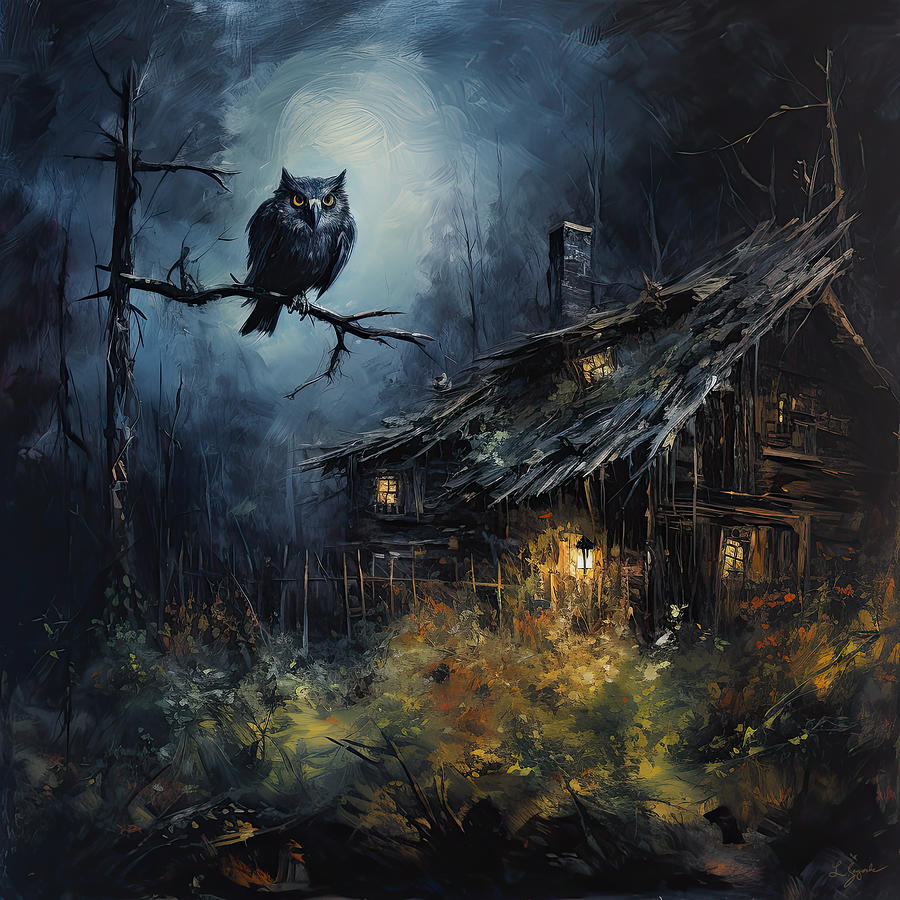 The Owls Warning Painting by Lourry Legarde