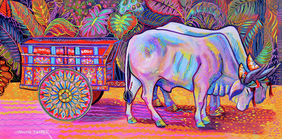 The Oxcart Painting by Madeline Dillner