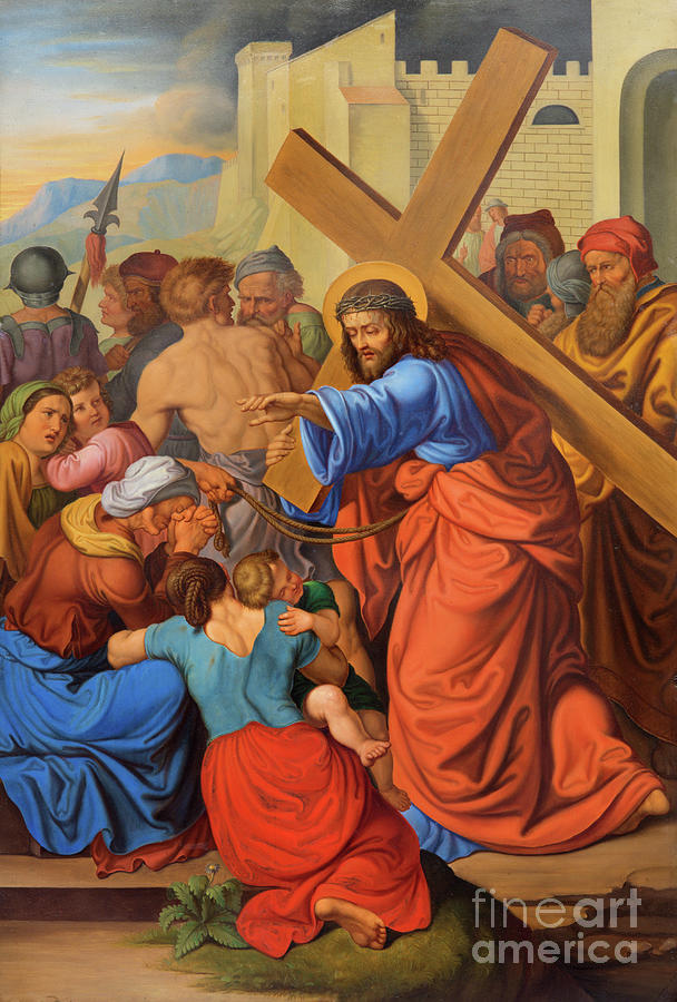 The painting of Jesus cried womens of Jerusalem on the cross way ...