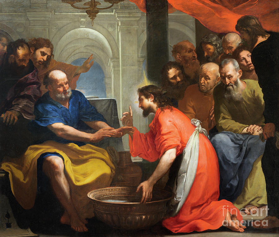 The painting of Washing feet Photograph by Jozef Sedmak - Fine Art America