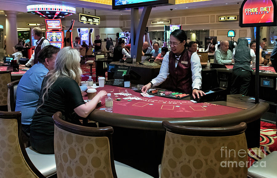 The Palazzo at The Venetian Casino Blackjack Table in Las Vegas, Photograph by David Oppenheimer
