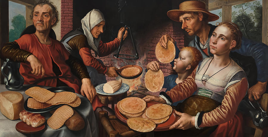 Pieter Aertsen Painting - The Pancake Bakery by Pieter Aertsen by Mango Art