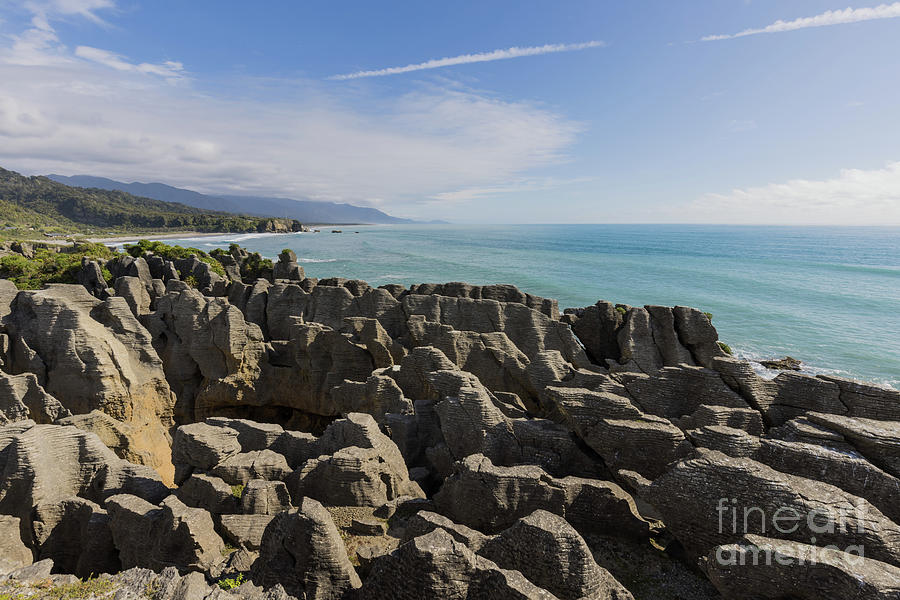 Nature Photograph - The Pancake Rocks on the Westcoast of  NZ by Eva Lechner
