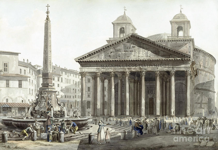 The Pantheon in Rome, Italy Drawing by Giovanni Volpato