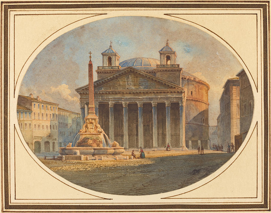 The Pantheon Drawing by Victor-Jean Nicolle