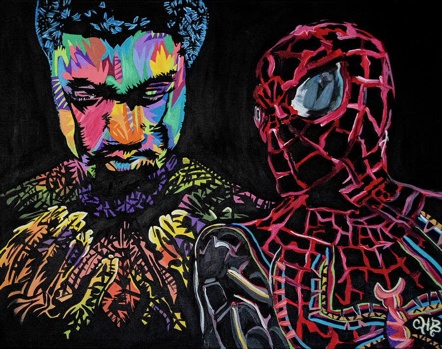 The Panther and Spider Painting by Chiquita Howard-Bostic