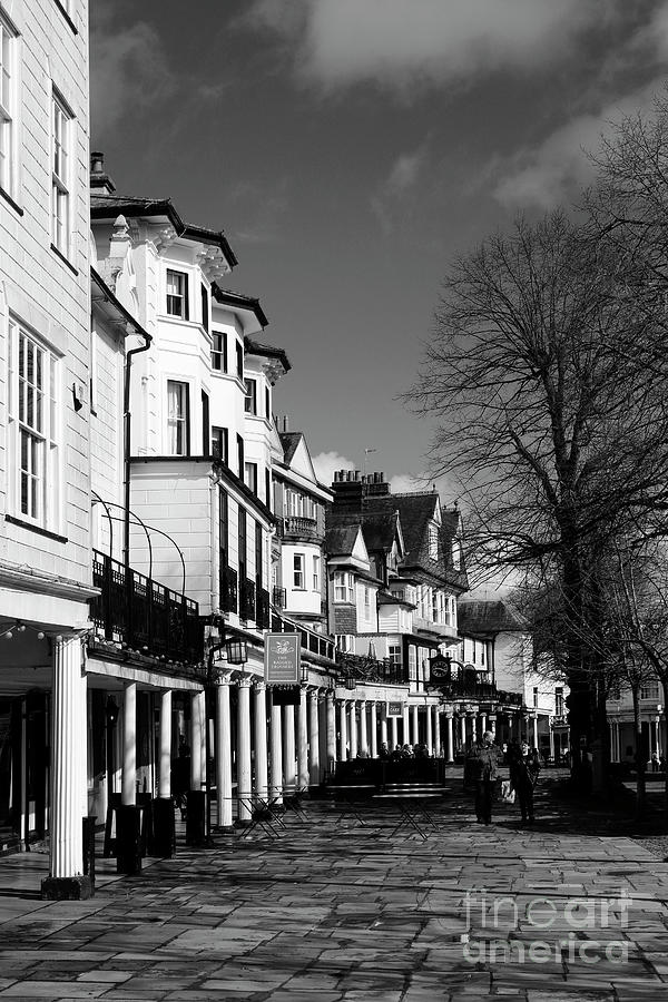 The Pantiles in black and white Tunbridge Wells England Photograph by James Brunker