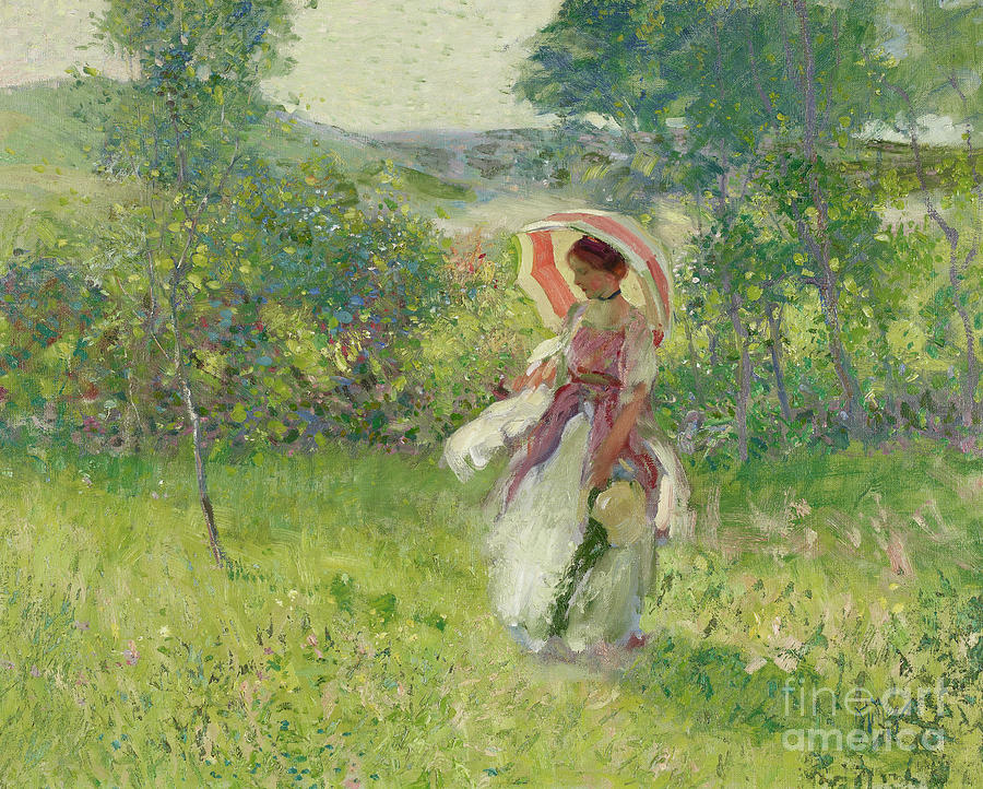 The Parasol by Richard Emil Miller Painting by Richard Emil Miller